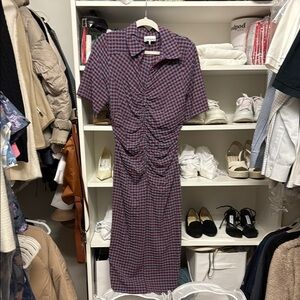 Ganni Red and Blue Midi Dress